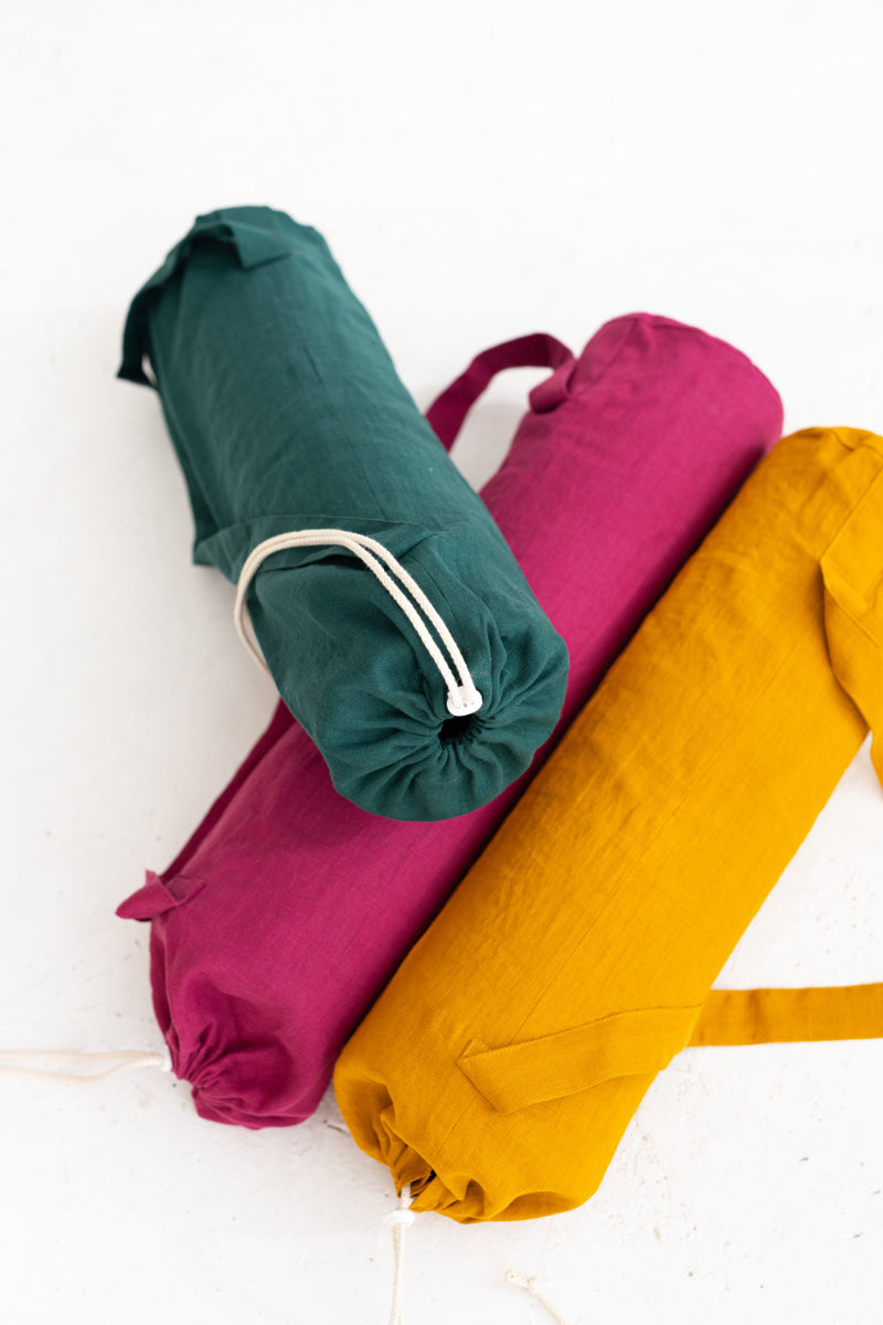 linen yoga mat bag