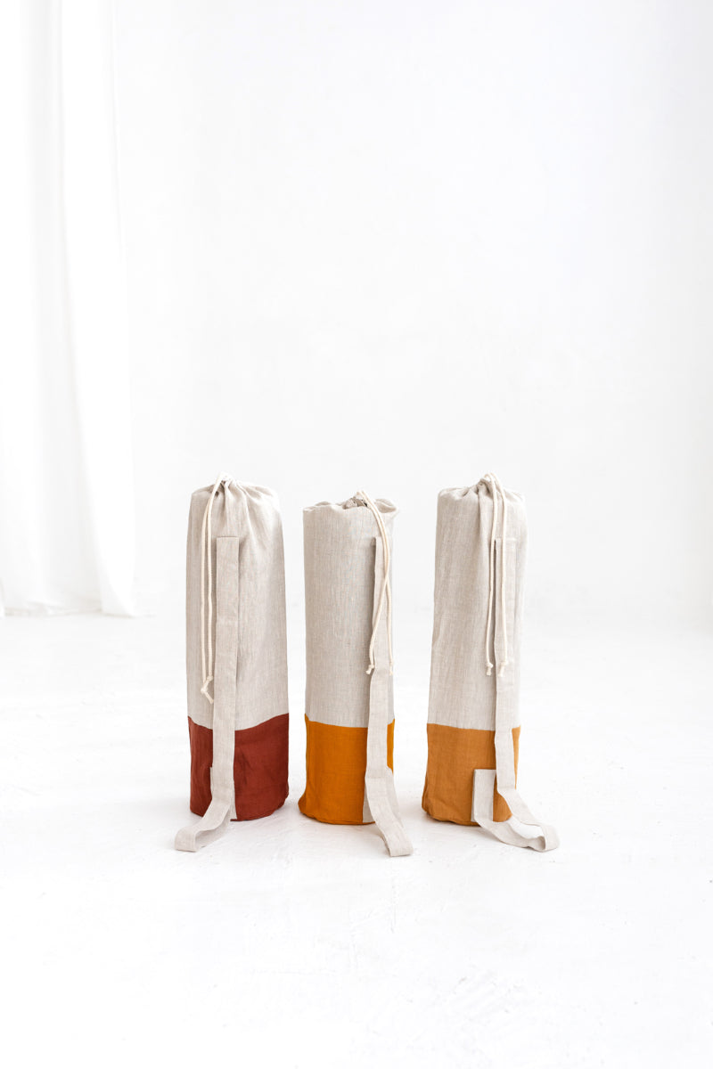 linen yoga mat bag