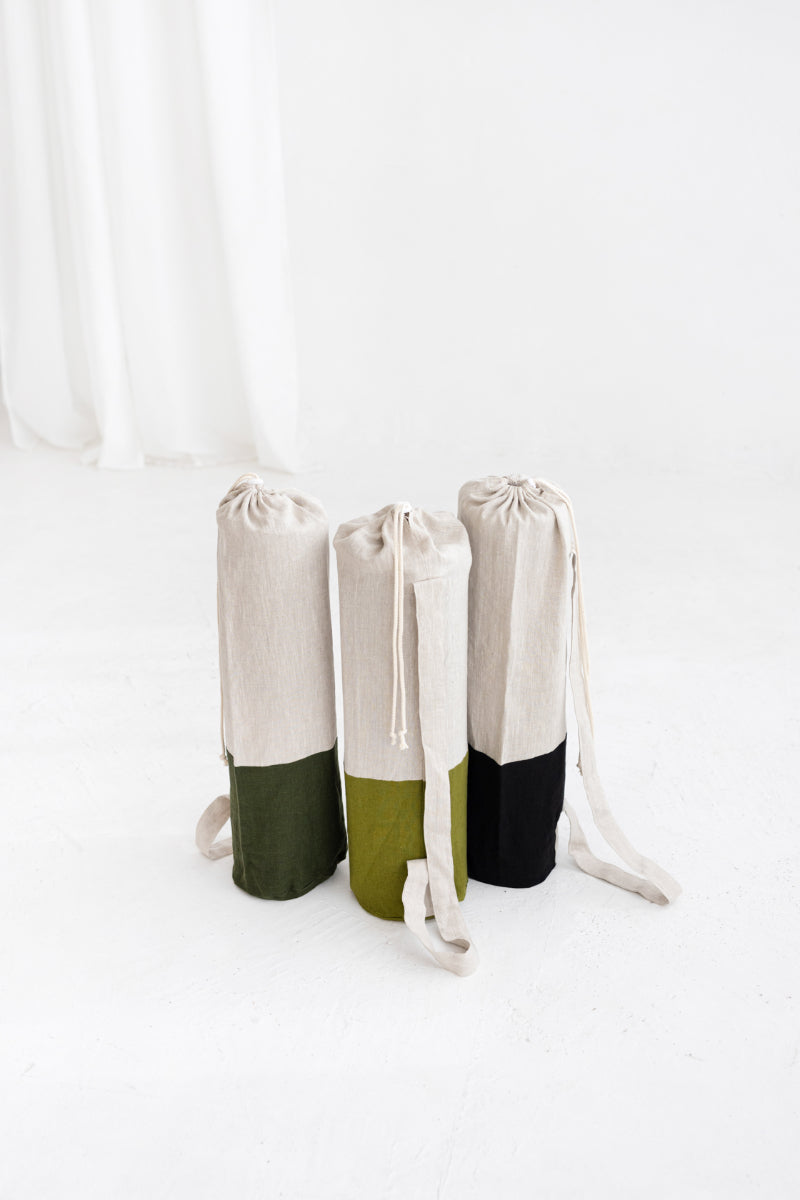 linen yoga mat bag