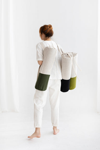 linen yoga mat bag