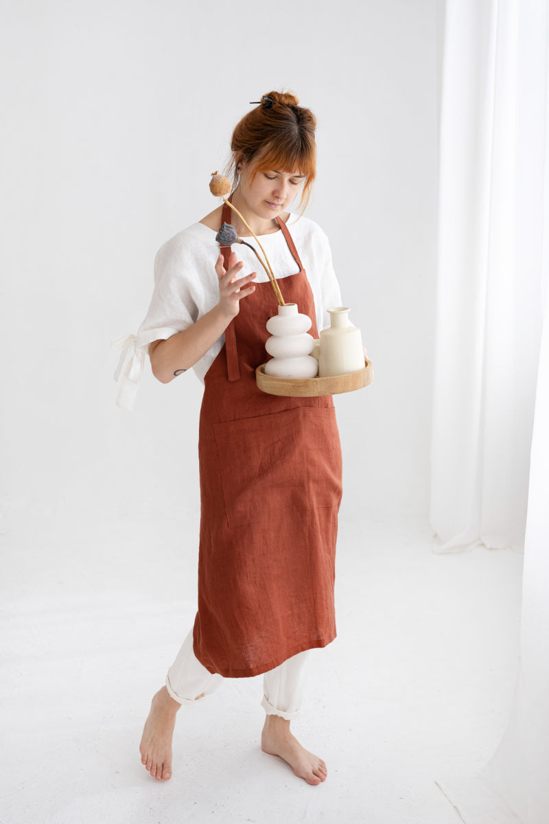 personalized linen apron