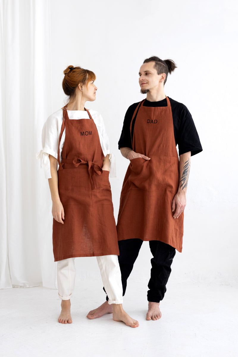 personalized linen apron