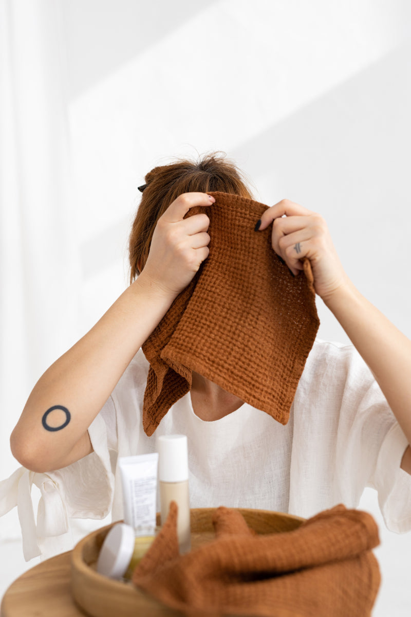 linen face towel