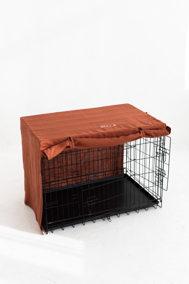 linen dog crate cover