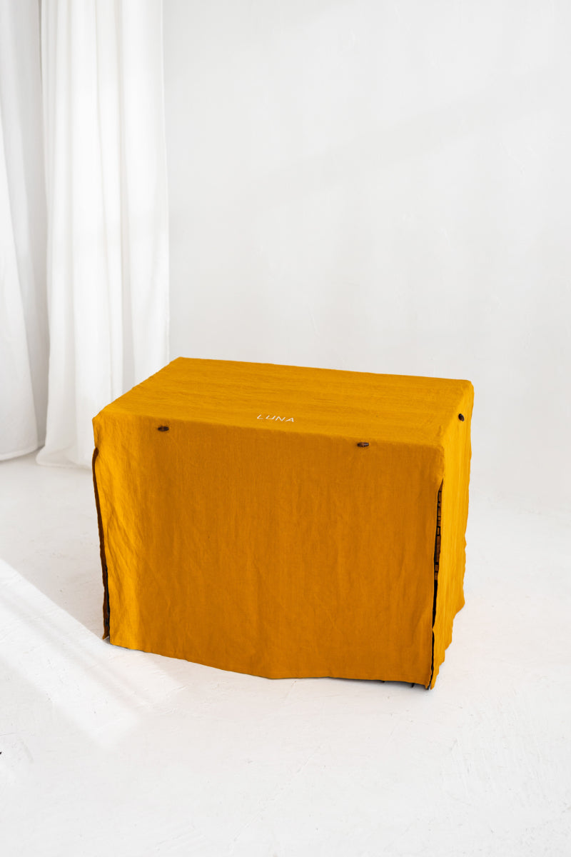 linen dog crate cover