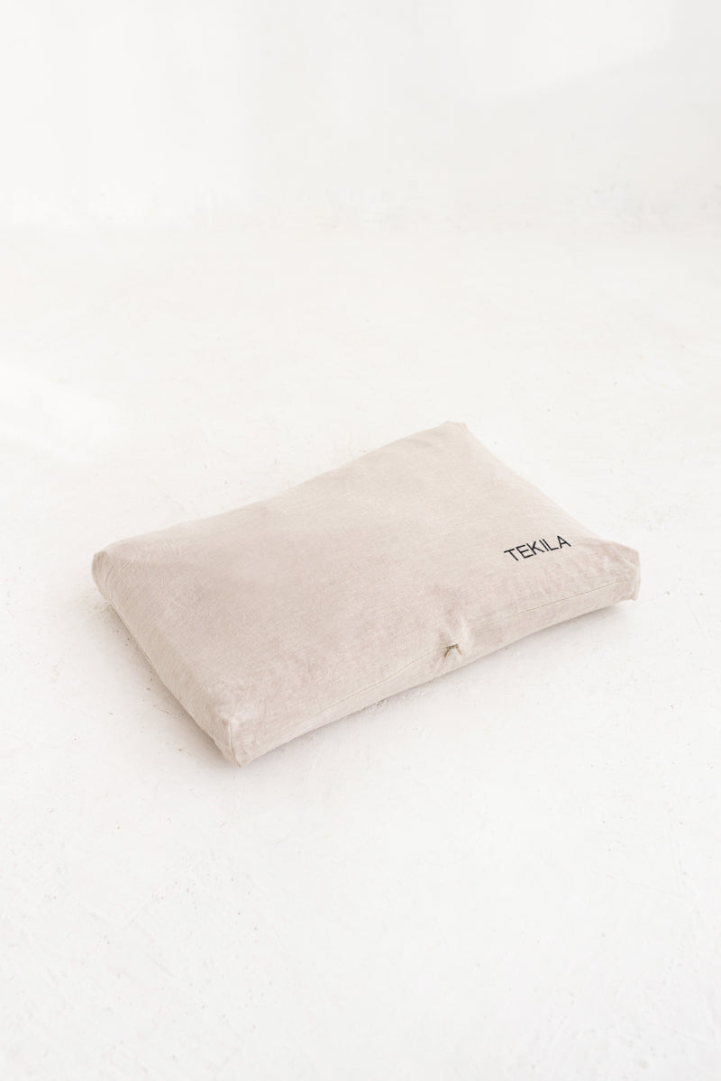 linen dog bed cover