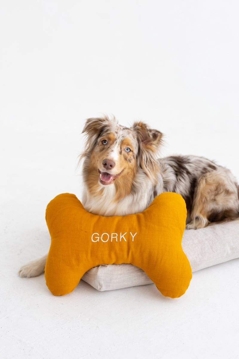 linen dog pillow