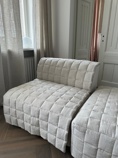 quilted linen sofa cover