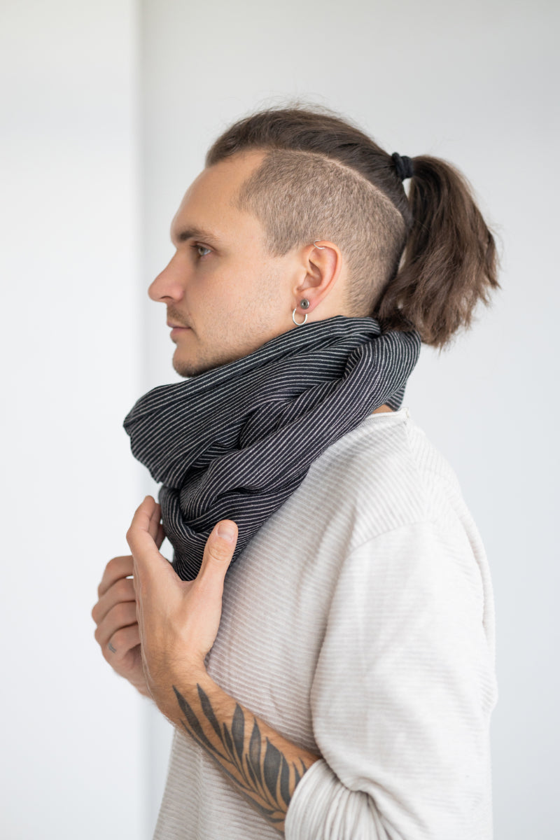 linen men's scarf