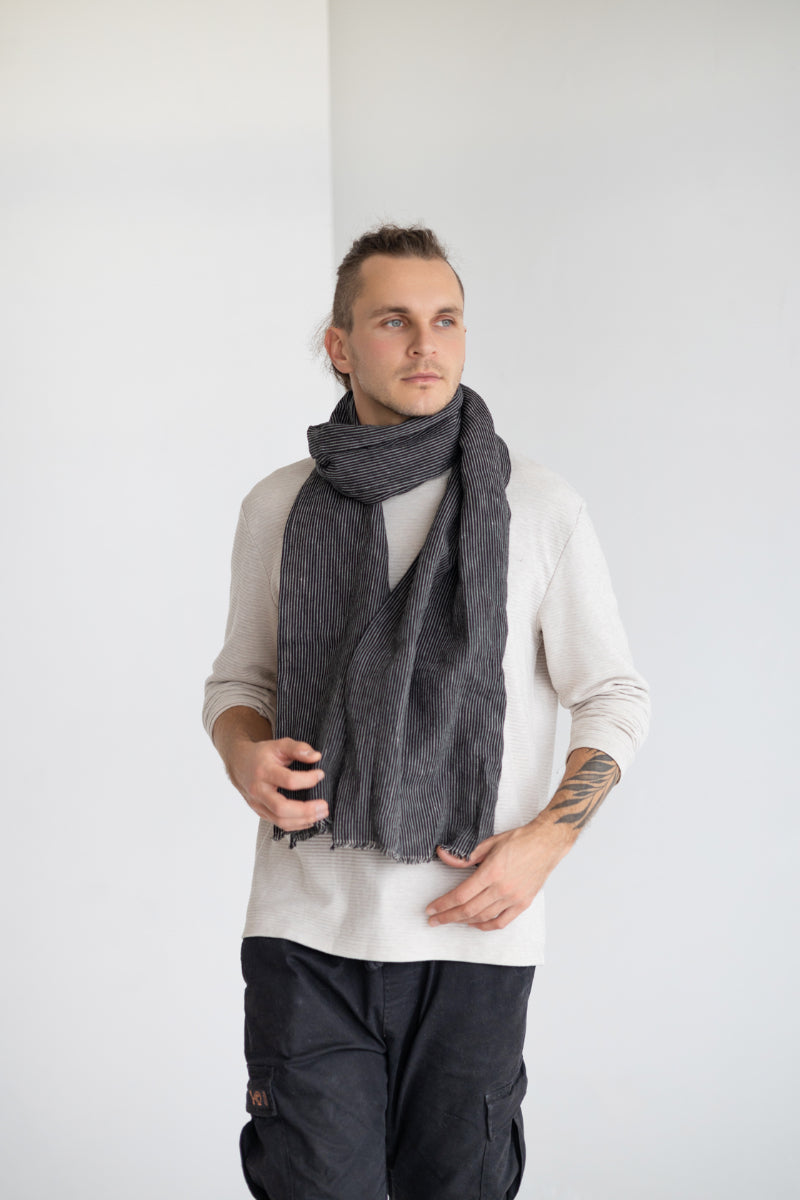 linen men's scarf