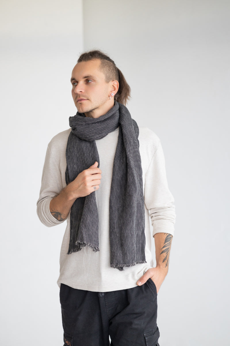 linen men's scarf
