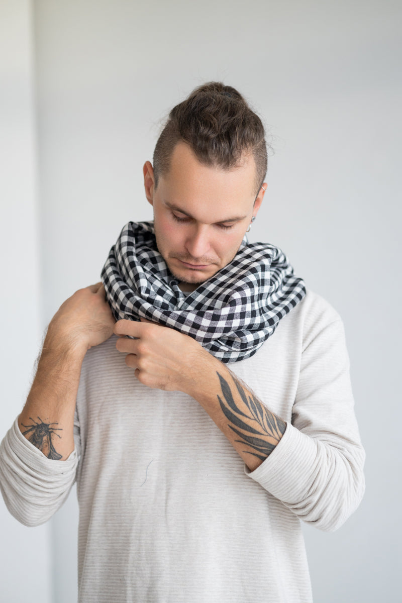 linen men's scarf
