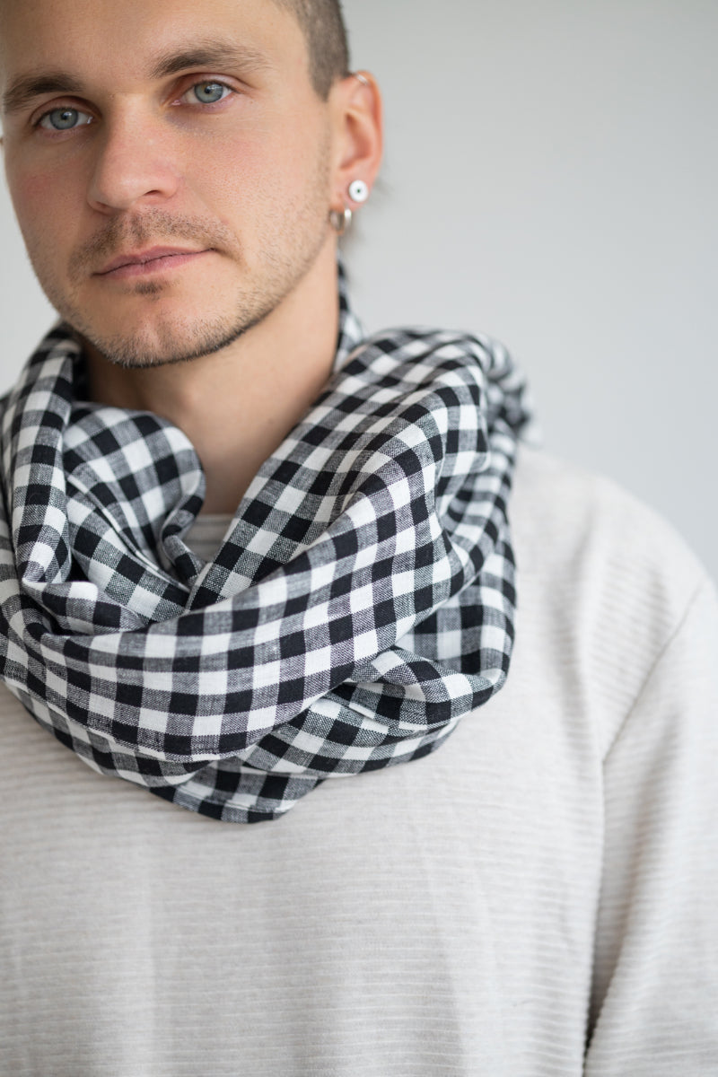 linen men's scarf