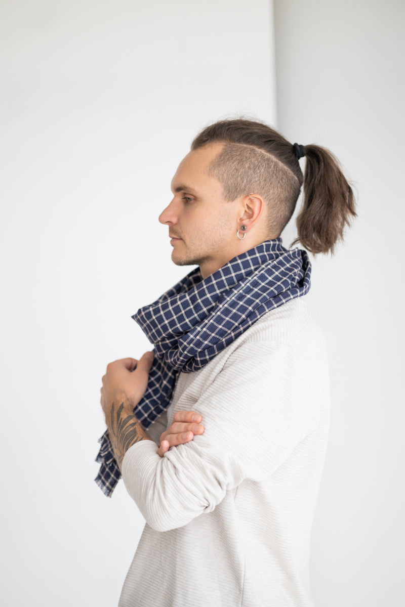 linen men's scarf
