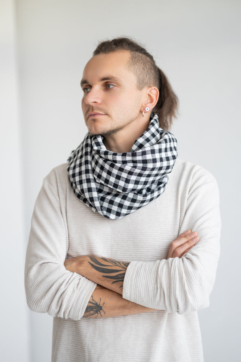 linen men's scarf