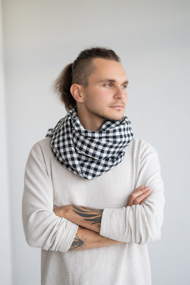 linen men's scarf