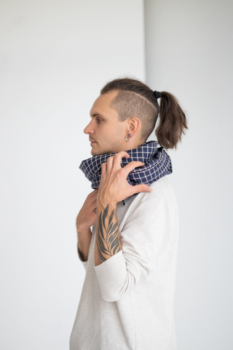 linen men's scarf