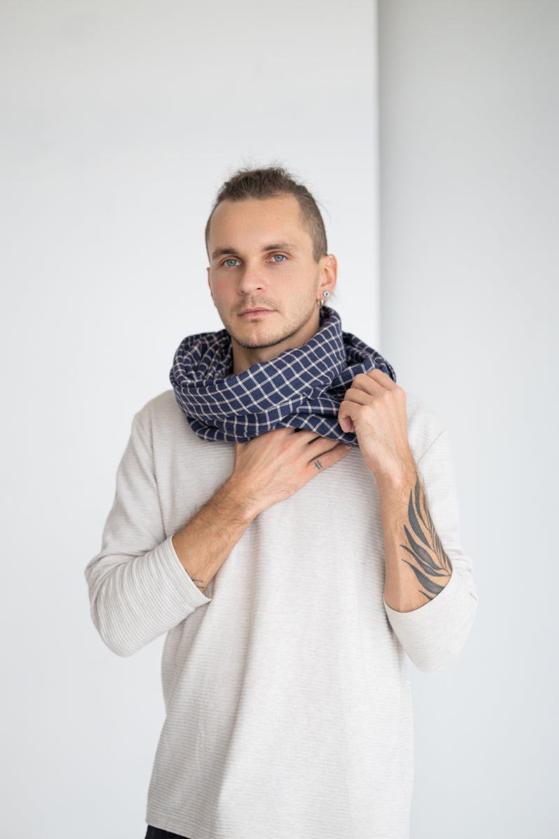 linen men's scarf