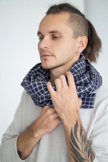 linen men's scarf