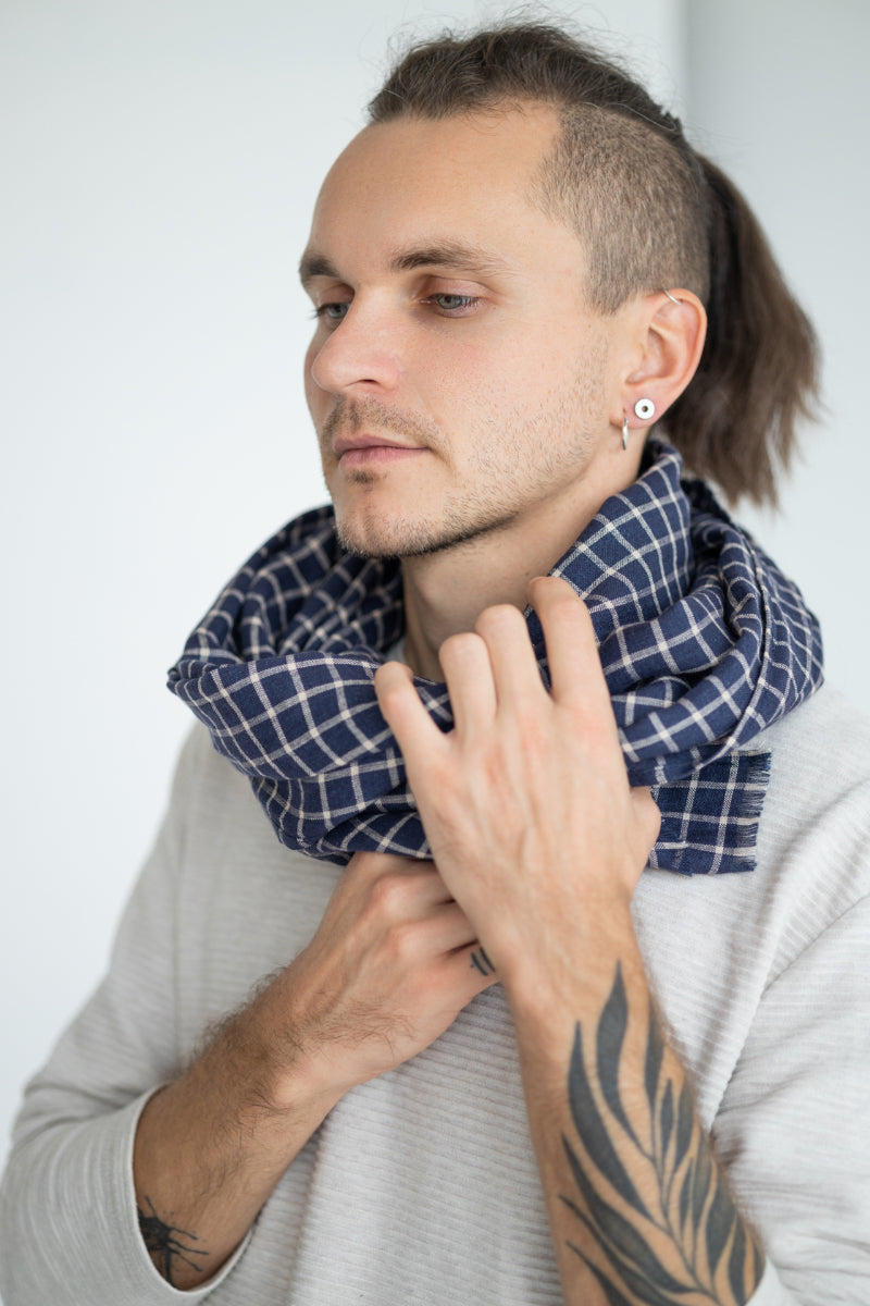 linen men's scarf