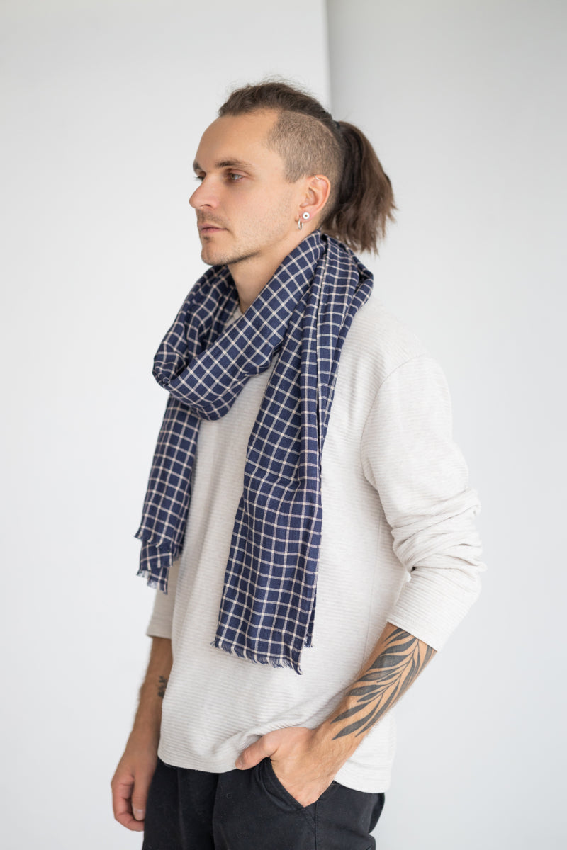 linen men's scarf
