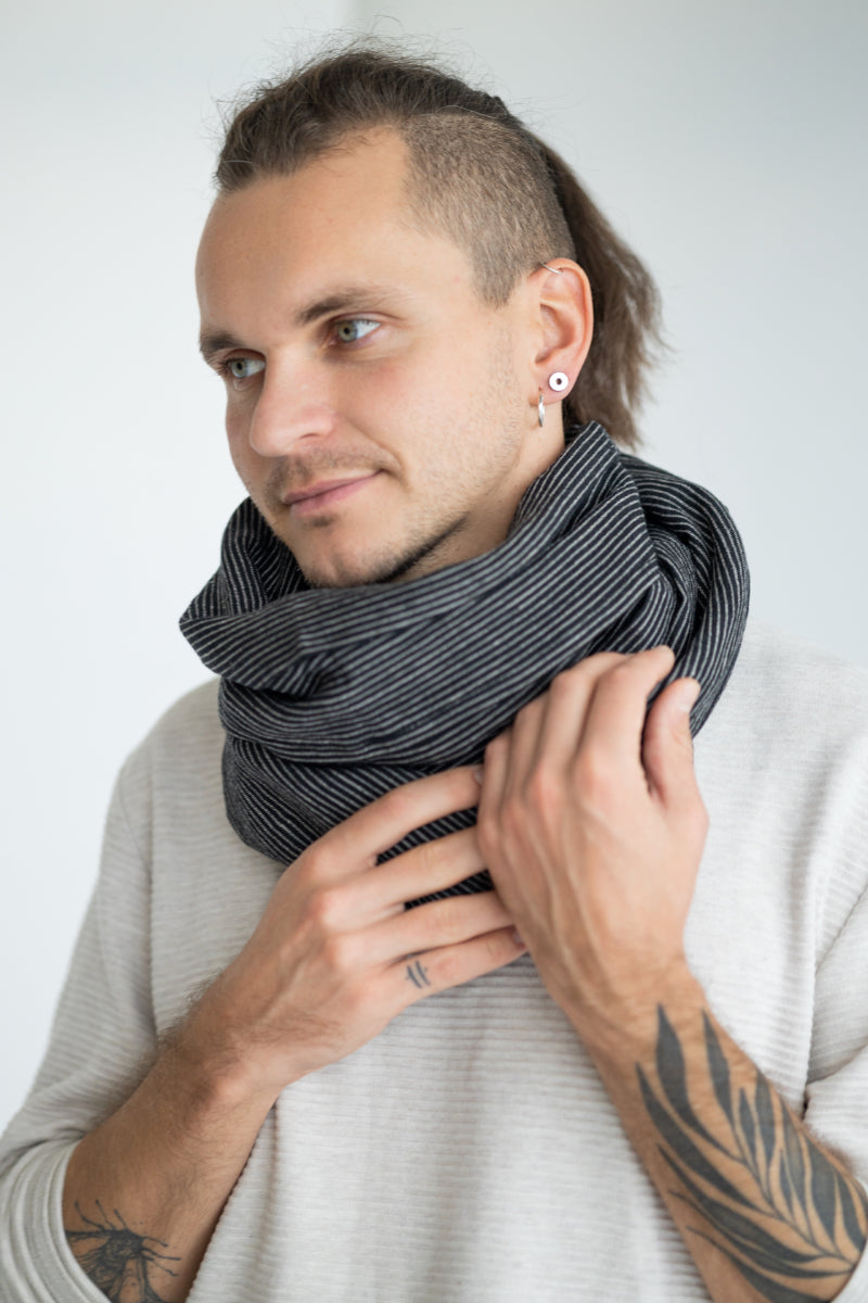 linen men's scarf