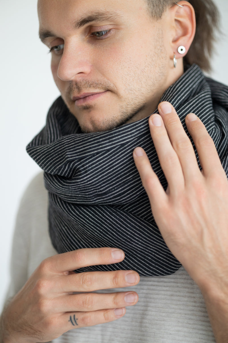 linen men's scarf