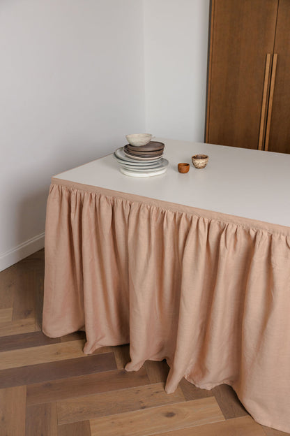 linen sink skirt with velcro