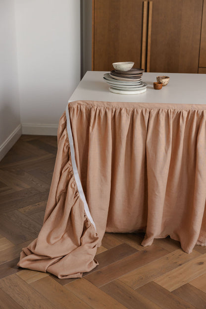 linen sink skirt with velcro
