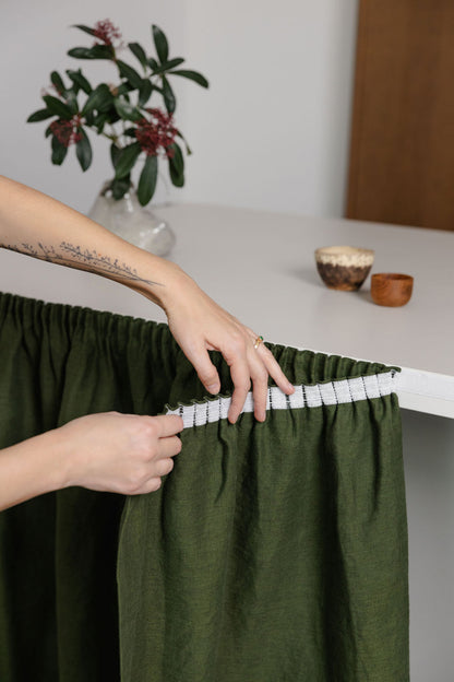 linen sink skirt with velcro