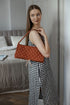 Quilted Linen Baguette Handbag