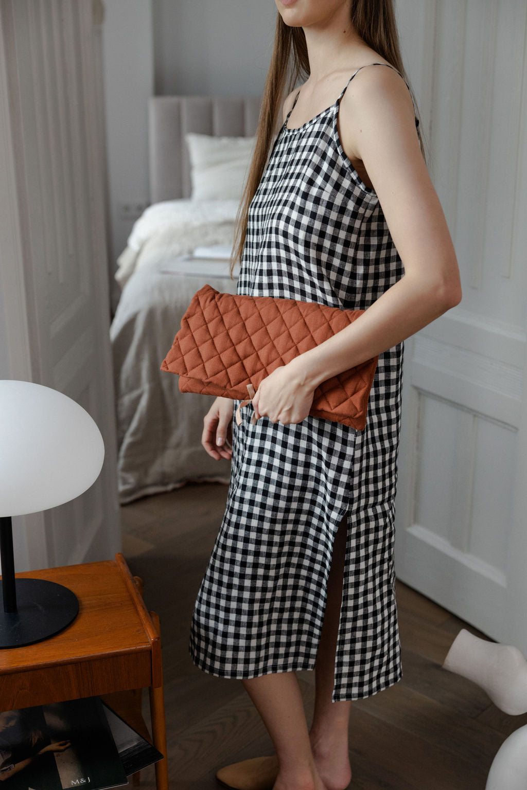 Quilted Linen Clutch