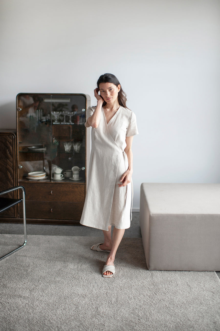 linen wrap dress