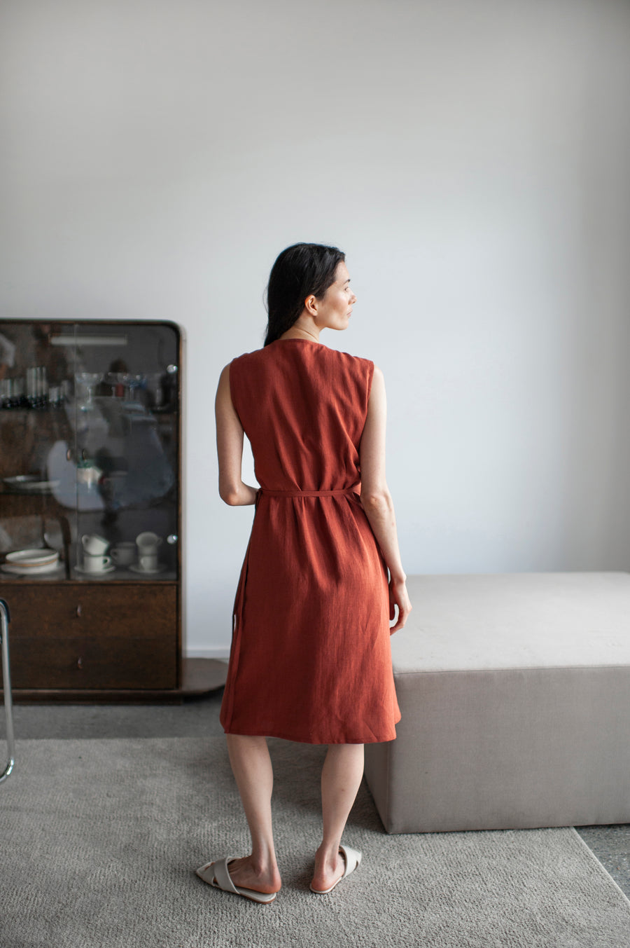 linen wrap dress