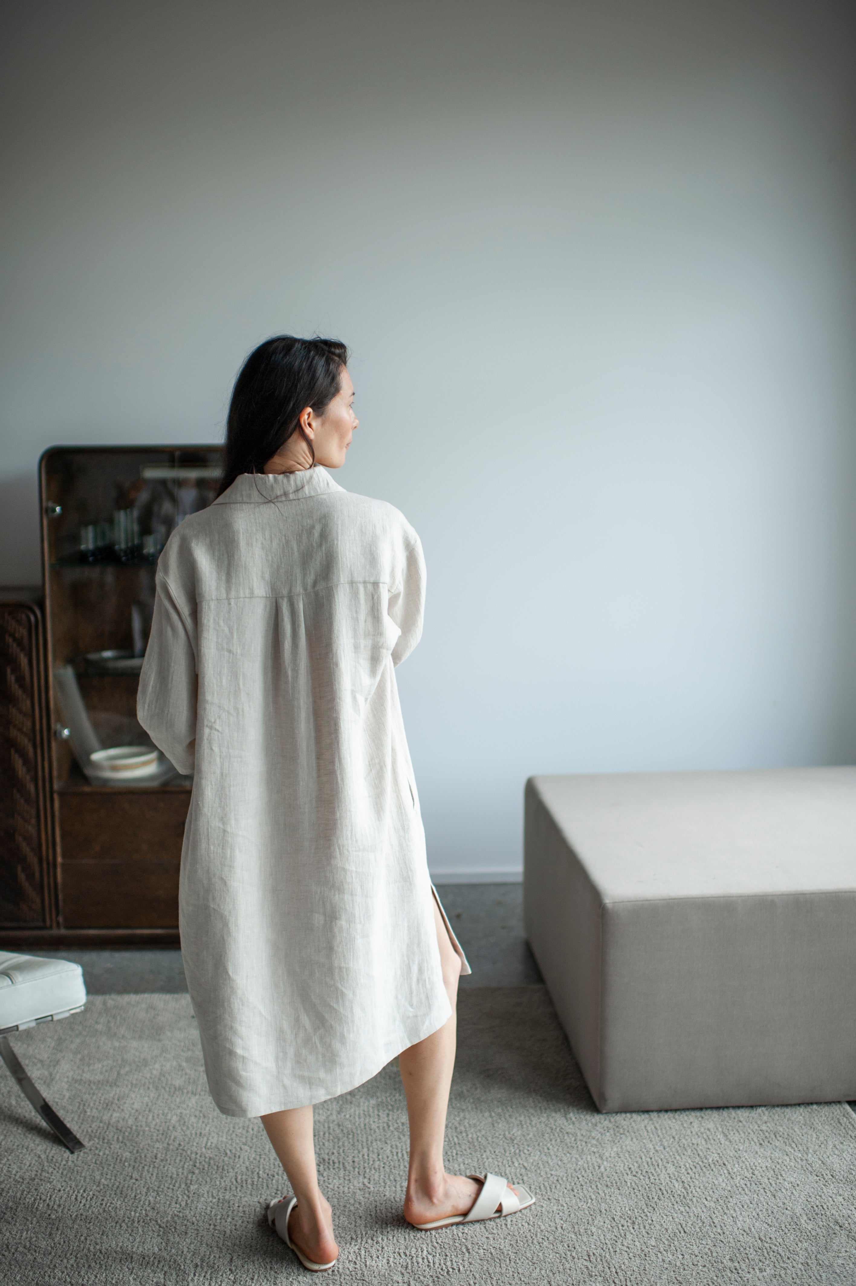 linen shirt dress