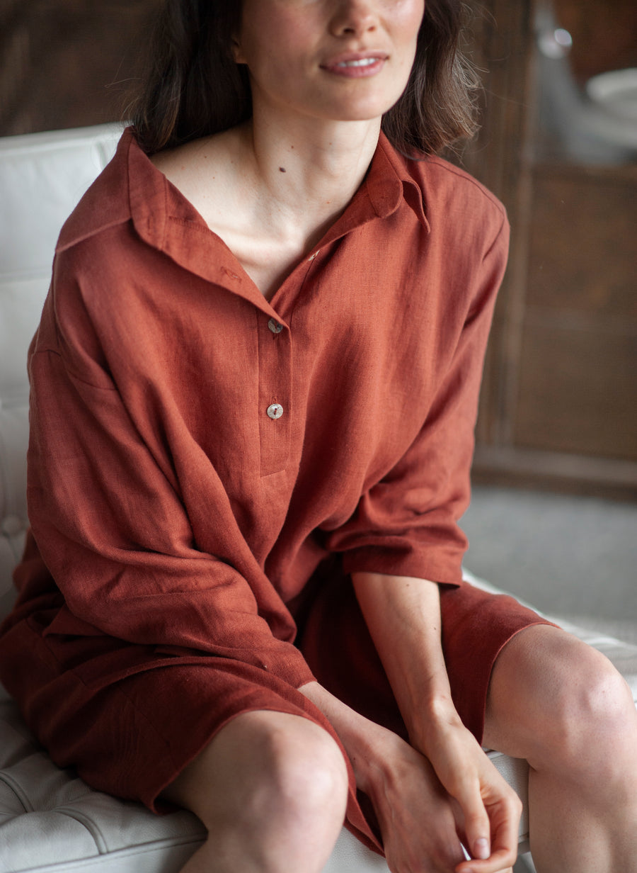 linen shirt dress