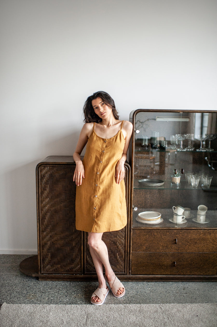 linen slip dress