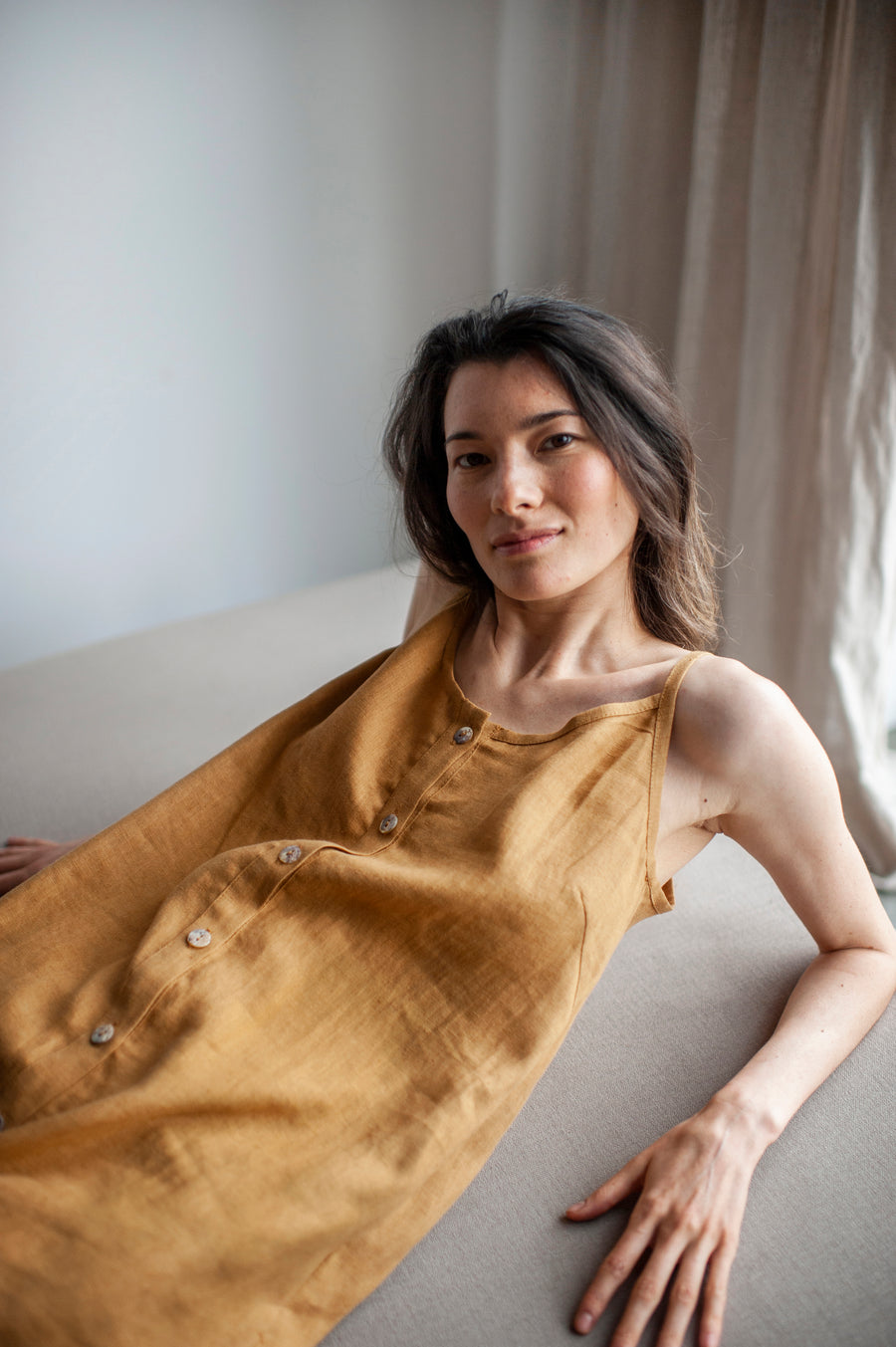 linen slip dress