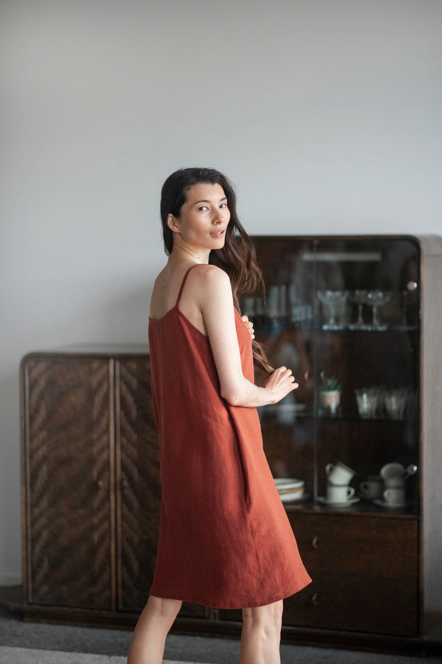 linen slip dress