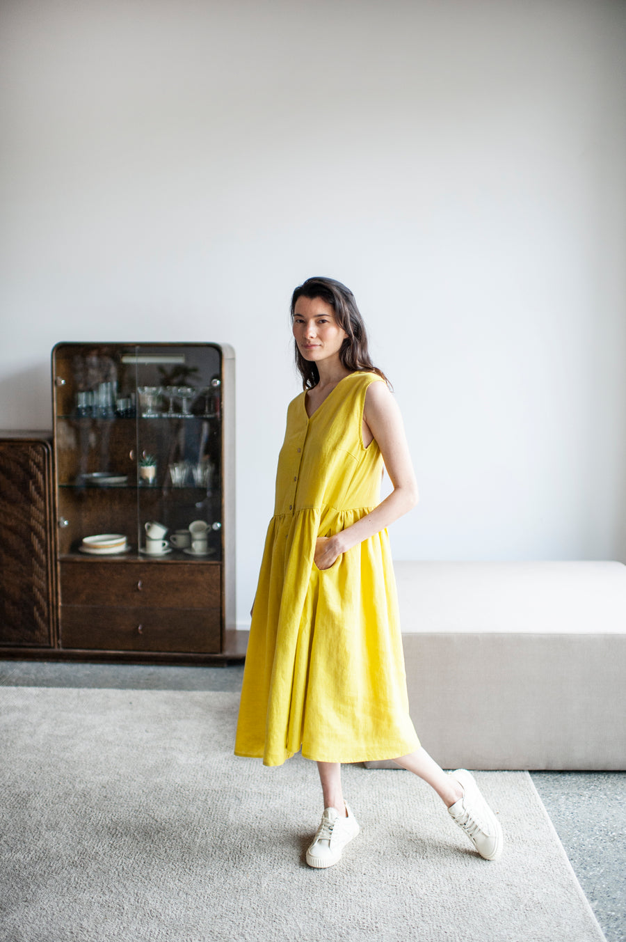 linen smock dress