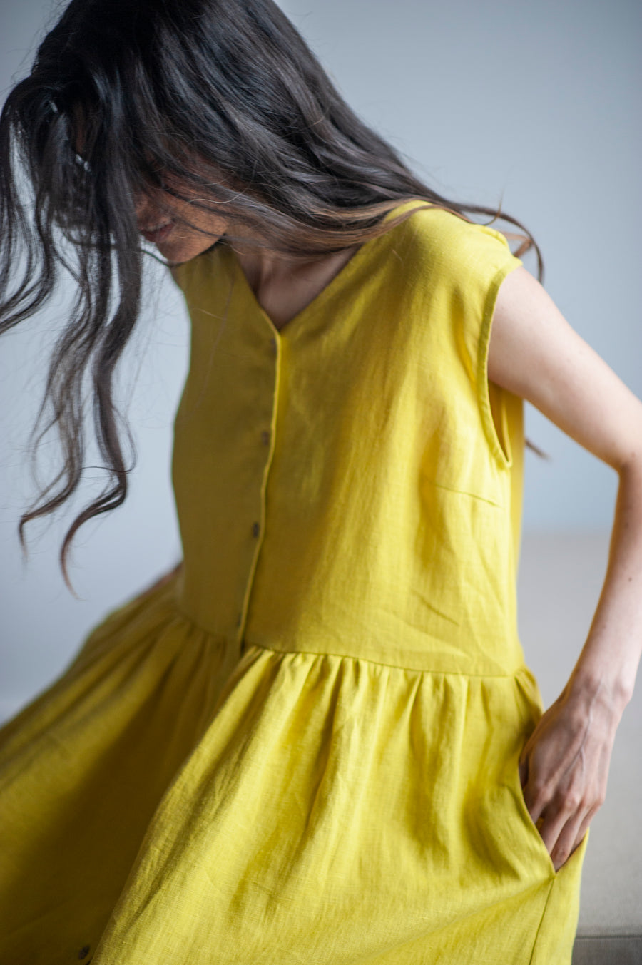 linen smock dress