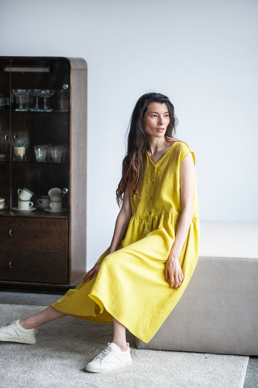 linen smock dress