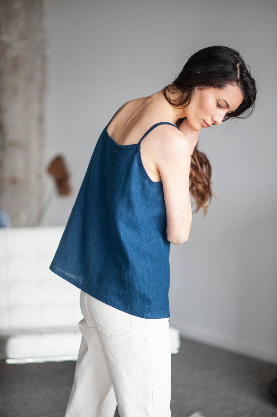 Amber Linen Cami Slip Top