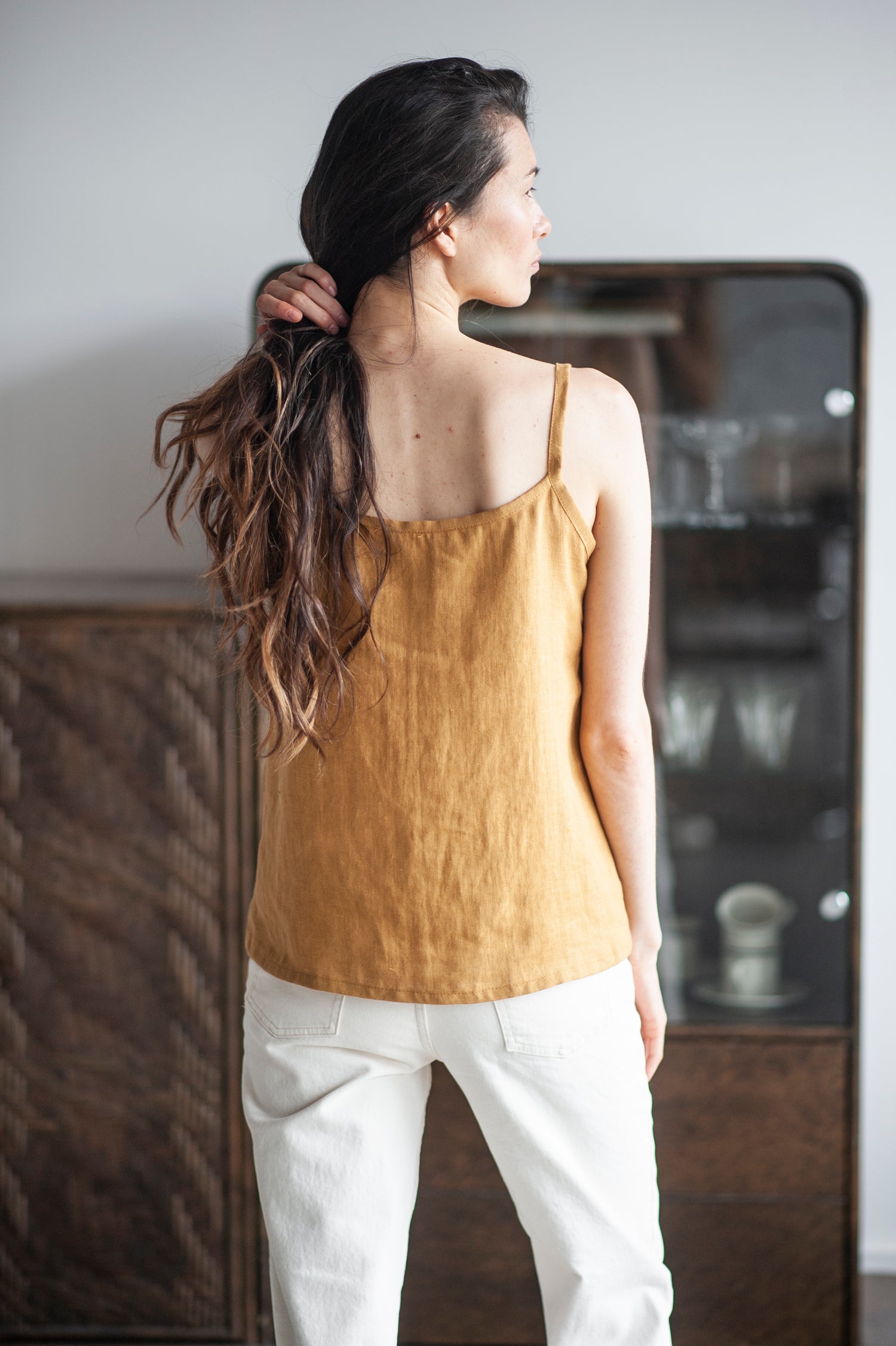 Amber Linen Cami Slip Top