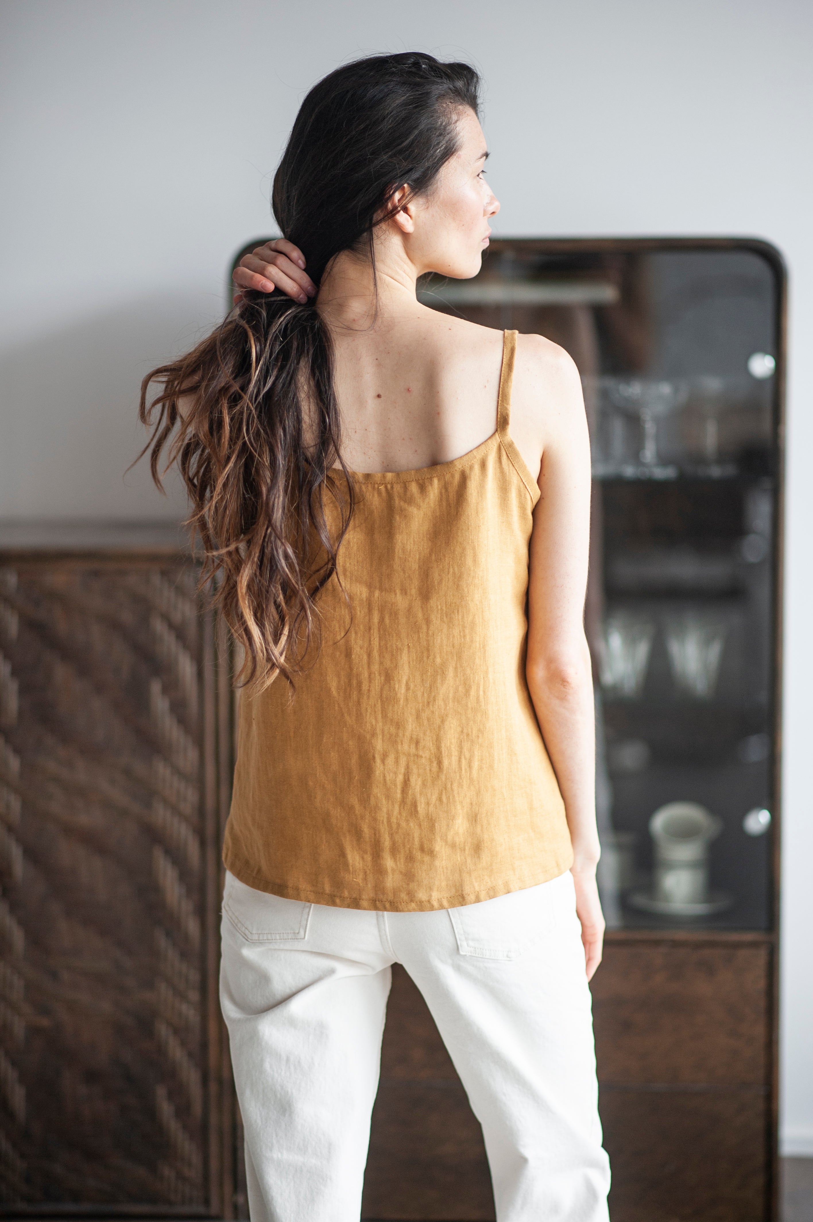 Amber Linen Cami Slip Top