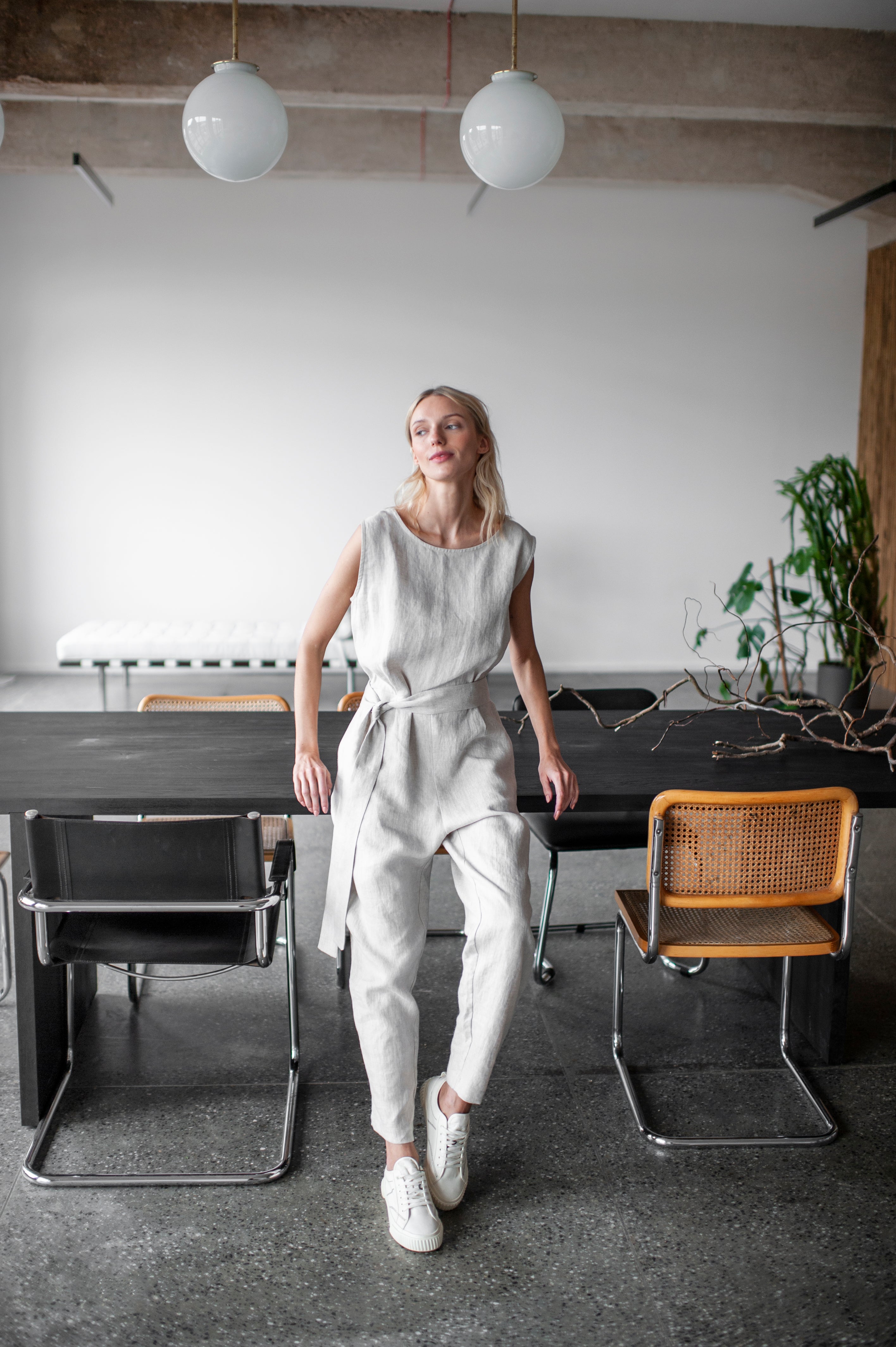 Natural Light Linen Jumpsuit
