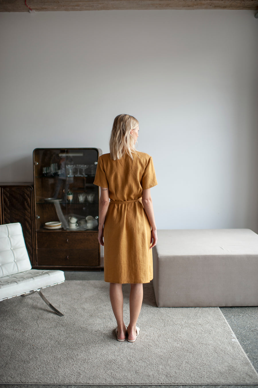 linen wrap dress