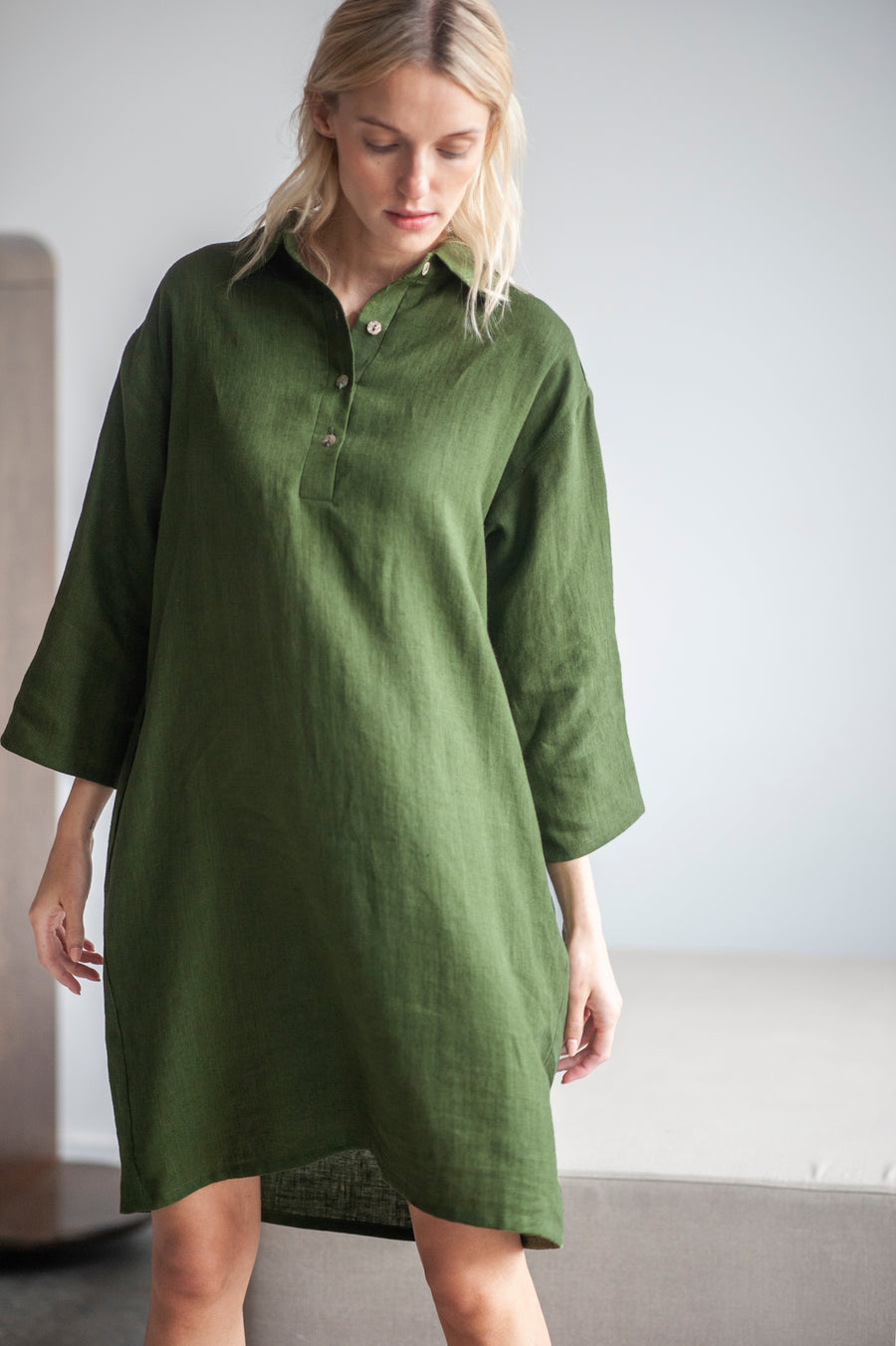 Natural Light Linen Shirt Dress – Sand Snow Linen