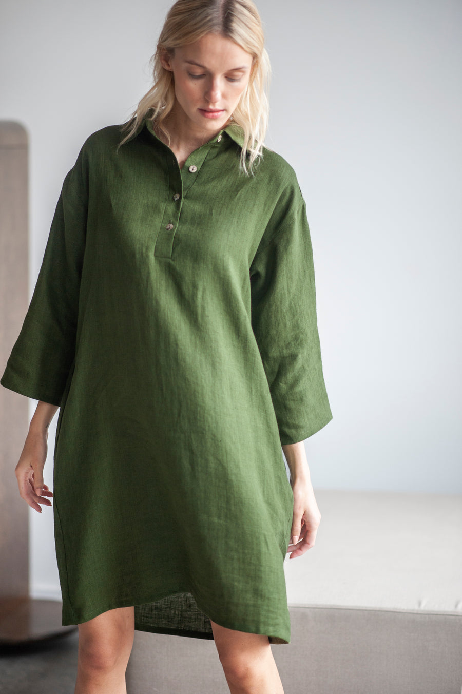 linen shirt dress