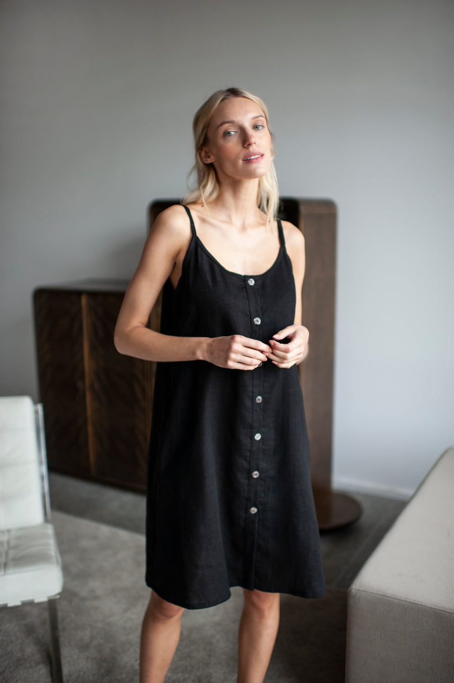 linen slip dress